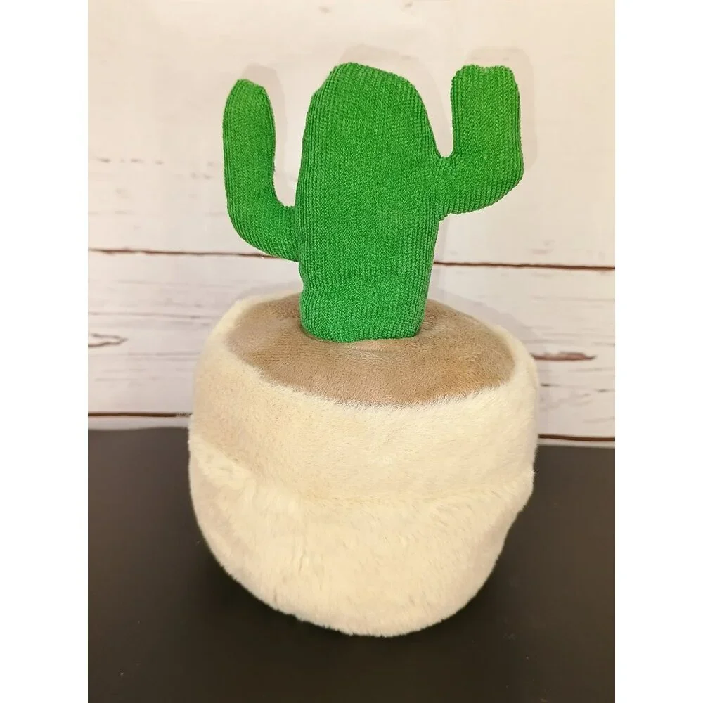 Plush Cactus Pot Stuffed Toy By Pink Sky -‎ 10 Inches - Cute Green & Beige Decor